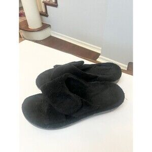 Vionic Slippers Women 9 Relax Slide Black Slip On Arch Support Hook/loop Comfort